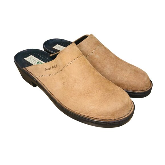 Josef Seibel Nubuck Suede Mule Clog 41/10 Comfort Cushion Casual Shoe Lagenloo - Picture 1 of 11